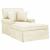 Chaise Lounge cu fustă Crem 91 x 157 x 91 cm Țesătură din dungi GartenMobel Dekor