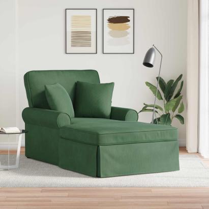 Chaise Lounge cu fustă cu pernă Verde Junglă 91 x 157 x 91 cm GartenMobel Dekor