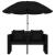 Pat de grădină cu umbrelă de soare, negru, poliratan GartenMobel Dekor