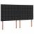 Pat cu lumini cu bandă LED cu headboard Negru 200 x 200 cm PVC GartenMobel Dekor