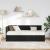 Cadru de pat colțar cu saltea cu headboard 2 pcs Negru Catifea GartenMobel Dekor
