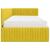 Cadru de pat colțar cu saltea cu headboard 2 pcs Galben Catifea GartenMobel Dekor