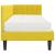 Cadru de pat colțar cu saltea cu headboard 2 pcs Galben Catifea GartenMobel Dekor