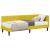 Cadru de pat colțar cu saltea cu headboard 2 pcs Galben Catifea GartenMobel Dekor