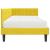 Cadru de pat colțar cu saltea cu headboard 2 pcs Galben Catifea GartenMobel Dekor