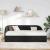 Cadru de pat colțar cu saltea cu headboard 2 pcs Negru Catifea GartenMobel Dekor