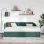 Cadru de pat colțar cu saltea cu headboard 2 pcs Verde Catifea GartenMobel Dekor