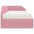 Cadru de pat colțar cu saltea cu headboard 2 pcs Roz Catifea GartenMobel Dekor
