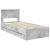 Cadru de pat Gri din beton 100 x 200 cm Lemn Ingineresc GartenMobel Dekor