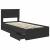 Cadru de pat cu sertar Negru 75 x 190 cm Lemn Ingineresc GartenMobel Dekor
