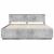 Cadru de pat Gri din beton 200 x 200 cm Lemn compozit GartenMobel Dekor