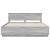 Cadru de pat cu headboard Gri Sonoma 200 x 200 cm Lemn compozit GartenMobel Dekor