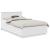 Cadru de pat cu headboard Alb 135 x 190 cm Lemn compozit GartenMobel Dekor