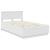 Cadru de pat cu headboard Alb 135 x 190 cm Lemn compozit GartenMobel Dekor