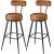 VASAGLE set 2 scaune de bar rotative 360°, cu spatar, inaltime 101 cm, piele sintetica, cadru otel, stil modern, maro Household NewTrend