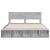 Cadru de pat cu raft Gri Sonoma 200 x 200 cm Lemn compozit GartenMobel Dekor