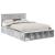 Cadru de pat cu raft Gri din beton 160 x 200 cm Lemn compozit GartenMobel Dekor