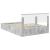 Cadru de pat cu raft Gri din beton 150 x 200 cm Lemn compozit GartenMobel Dekor