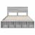 Cadru de pat cu raft Gri Sonoma 150 x 200 cm Lemn compozit GartenMobel Dekor