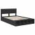 Cadru de pat cu raft Manual Negru 140 x 200 cm Lemn compozit GartenMobel Dekor