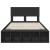 Cadru de pat cu raft Manual Negru 135 x 190 cm Lemn compozit GartenMobel Dekor