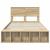 Cadru de pat cu raft Stejar Sonoma 135 x 190 cm Lemn compozit GartenMobel Dekor
