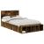 Cadru de pat cu raft Stejar fumuriu 135 x 190 cm Lemn compozit GartenMobel Dekor