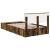 Cadru de pat cu raft Stejar fumuriu 135 x 190 cm Lemn compozit GartenMobel Dekor