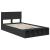 Cadru de pat cu raft Manual Negru 120 x 190 cm Lemn compozit GartenMobel Dekor
