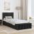 Cadru de pat cu raft Manual Negru 100 x 200 cm Lemn compozit GartenMobel Dekor