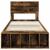 Cadru de pat cu raft Stejar fumuriu 75 x 190 cm Lemn compozit GartenMobel Dekor