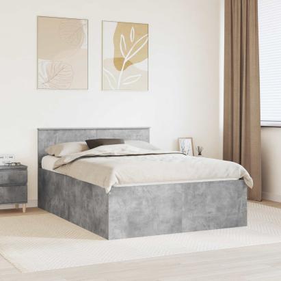 Cadru de pat Gri din beton 150 x 200 cm Lemn compozit GartenMobel Dekor