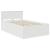 Cadru de pat cu headboard Alb 135 x 190 cm Lemn compozit GartenMobel Dekor