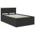 Cadru de pat cu headboard Negru 135 x 190 cm Lemn compozit GartenMobel Dekor