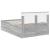 Cadru de pat cu headboard Gri Sonoma 135 x 190 cm Lemn compozit GartenMobel Dekor
