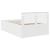 Cadru de pat cu headboard Alb 120 x 190 cm Lemn compozit GartenMobel Dekor
