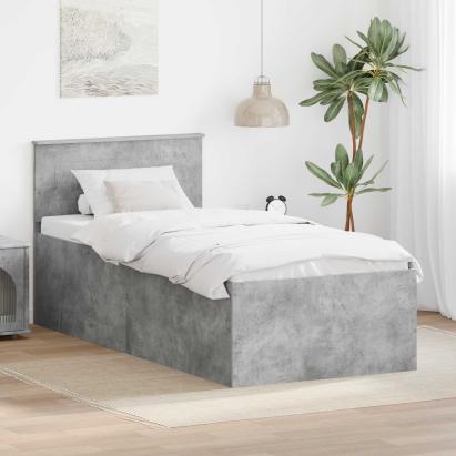 Cadru de pat Gri din beton 90 x 190 cm Lemn compozit GartenMobel Dekor