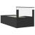 Cadru de pat cu headboard Negru 75 x 190 cm Lemn compozit GartenMobel Dekor