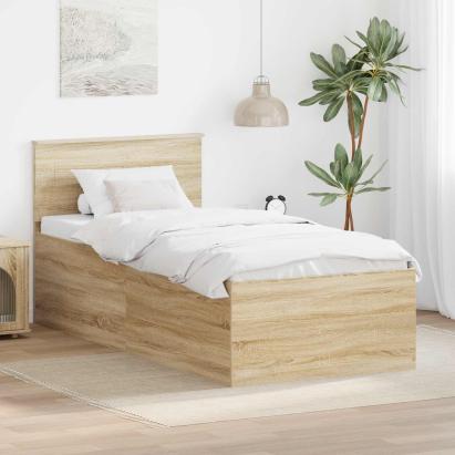 Cadru de pat Stejar Sonoma 75 x 190 cm Lemn compozit GartenMobel Dekor