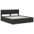 Cadru de pat cu headboard Negru 200 x 200 cm Lemn compozit GartenMobel Dekor