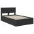 Cadru de pat cu headboard Negru 135 x 190 cm Lemn compozit GartenMobel Dekor