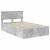 Cadru de pat Gri din beton 135 x 190 cm Lemn compozit GartenMobel Dekor