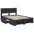 Cadru de pat cu headboard Negru 150 x 200 cm Lemn compozit GartenMobel Dekor