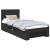 Cadru de pat cu headboard Negru 90 x 200 cm Lemn compozit GartenMobel Dekor