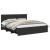 Cadru de pat cu headboard Negru 200 x 200 cm Lemn compozit GartenMobel Dekor