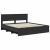 Cadru de pat cu headboard Negru 200 x 200 cm Lemn compozit GartenMobel Dekor
