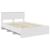 Cadru de pat cu headboard Alb 150 x 200 cm Lemn compozit GartenMobel Dekor