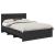 Cadru de pat cu headboard Negru 150 x 200 cm Lemn compozit GartenMobel Dekor