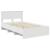 Cadru de pat cu headboard Alb 137 x 203 cm Lemn compozit GartenMobel Dekor