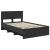 Cadru de pat cu headboard Negru 120 x 123 cm Lemn compozit GartenMobel Dekor